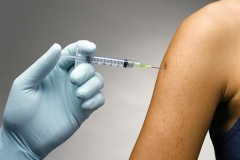 Person receiving a vaccine